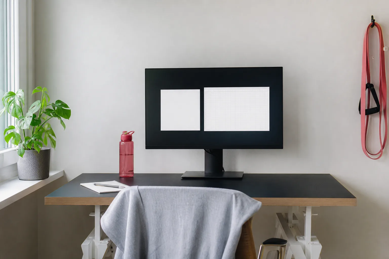 Anteckningsblock och kalkylblad på arbetsbord