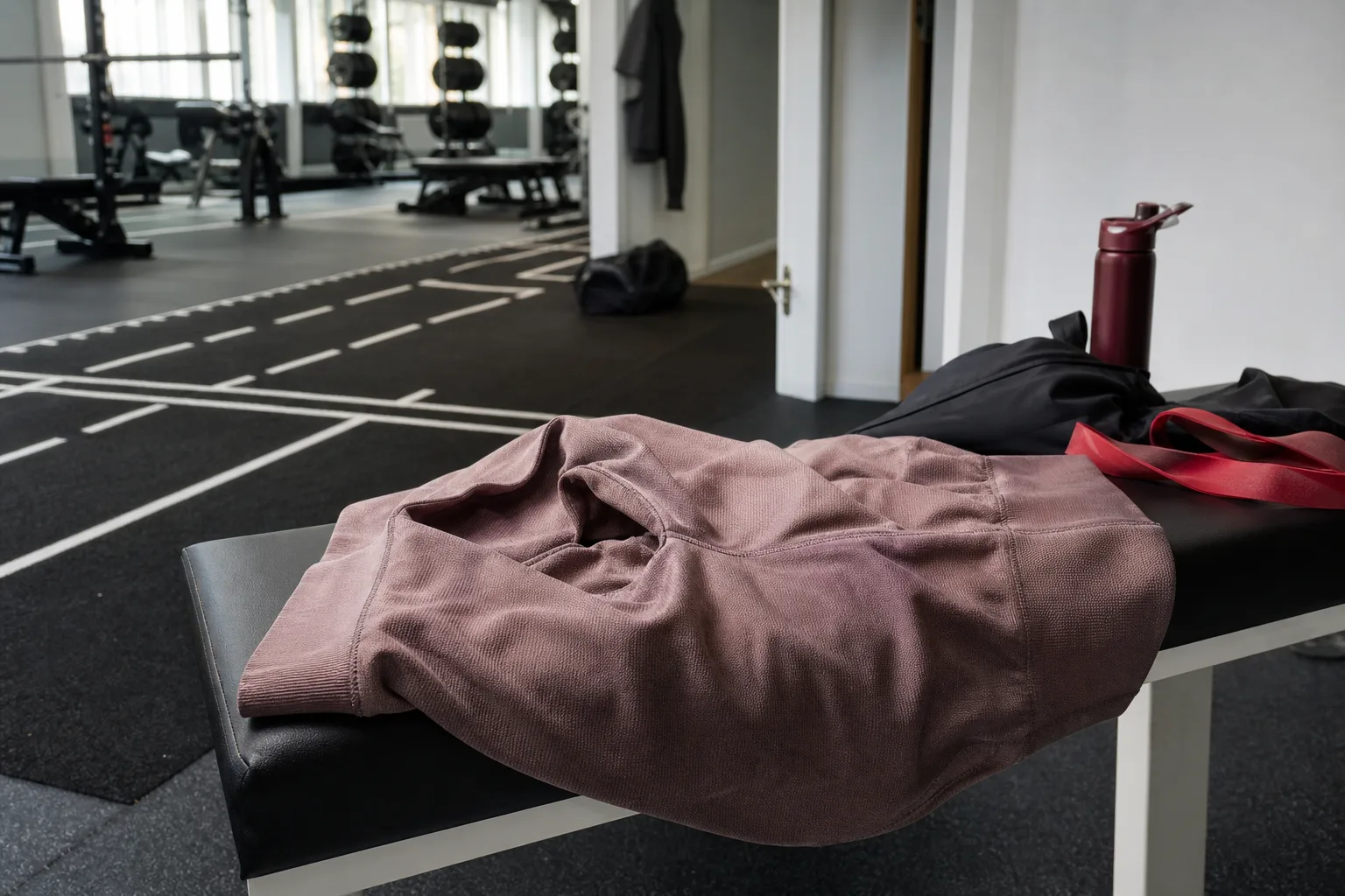 Sömlösa tights med jämn stickning på bänk