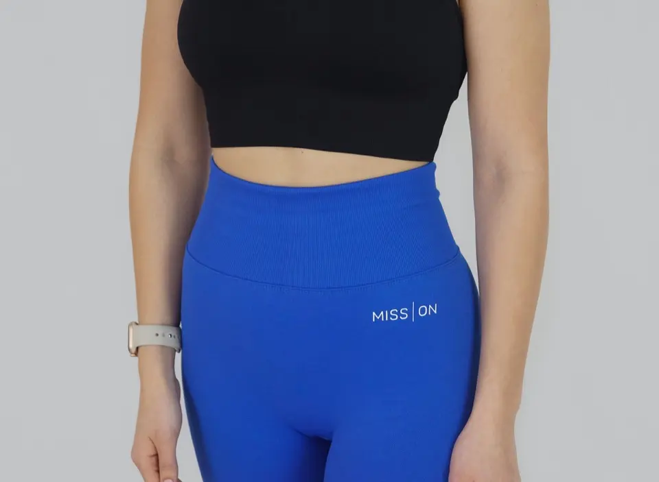 MISS ON BOOTY Träningstights med scrunch i blått