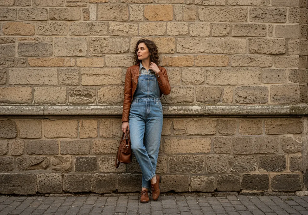 Mörkblå sömlösa tights för dam har hon på sig