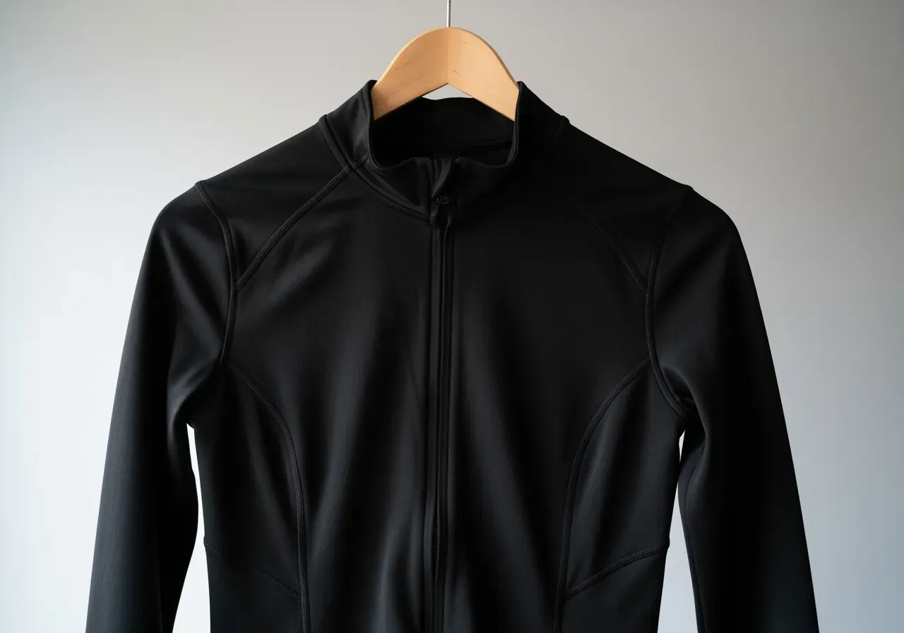 Svart formande träningsjacka passform