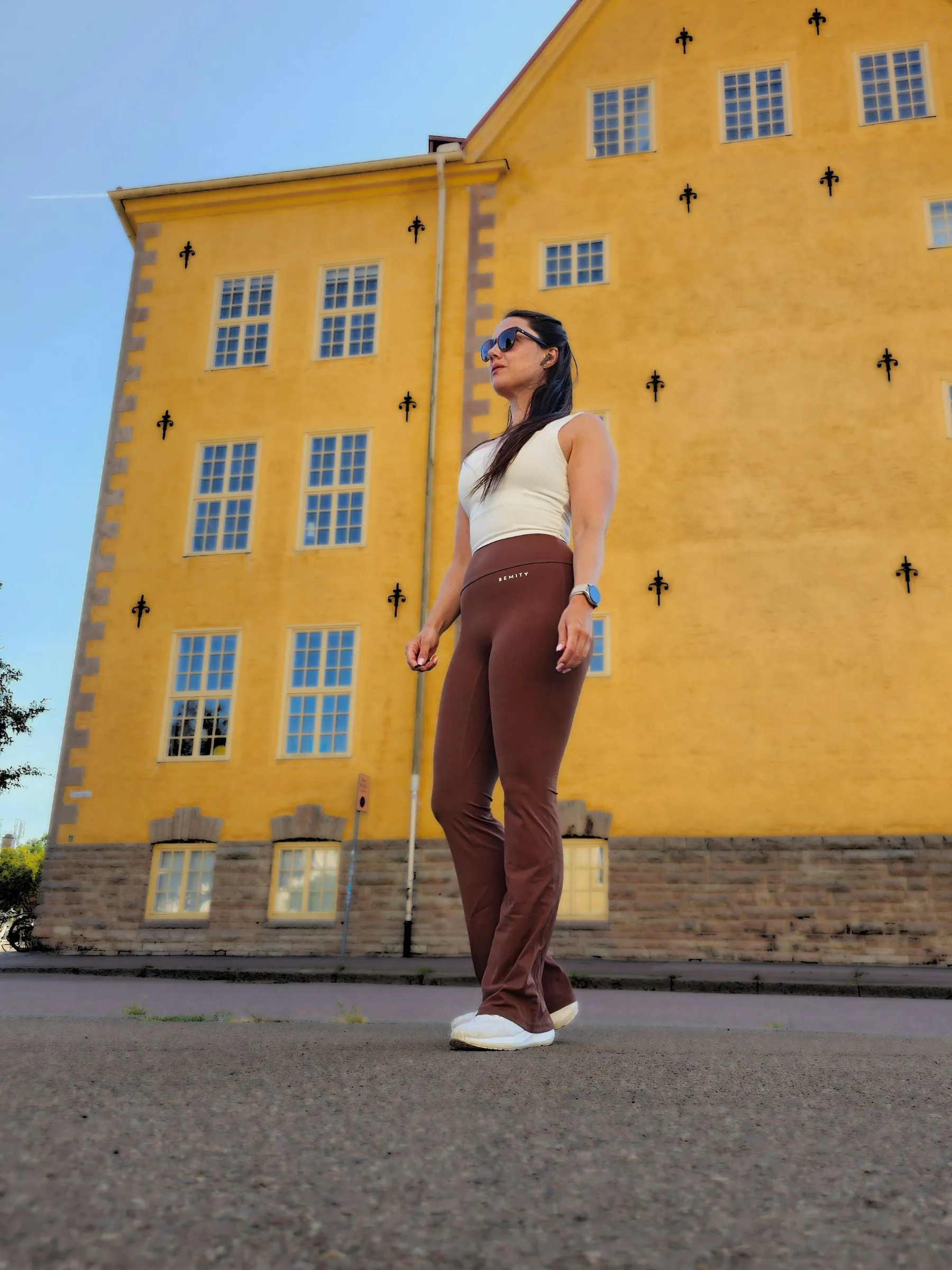 BEMITY FLARE SCRUNCH TIGHTS / YOGA LEGGINGS B012401 - Brun / XL