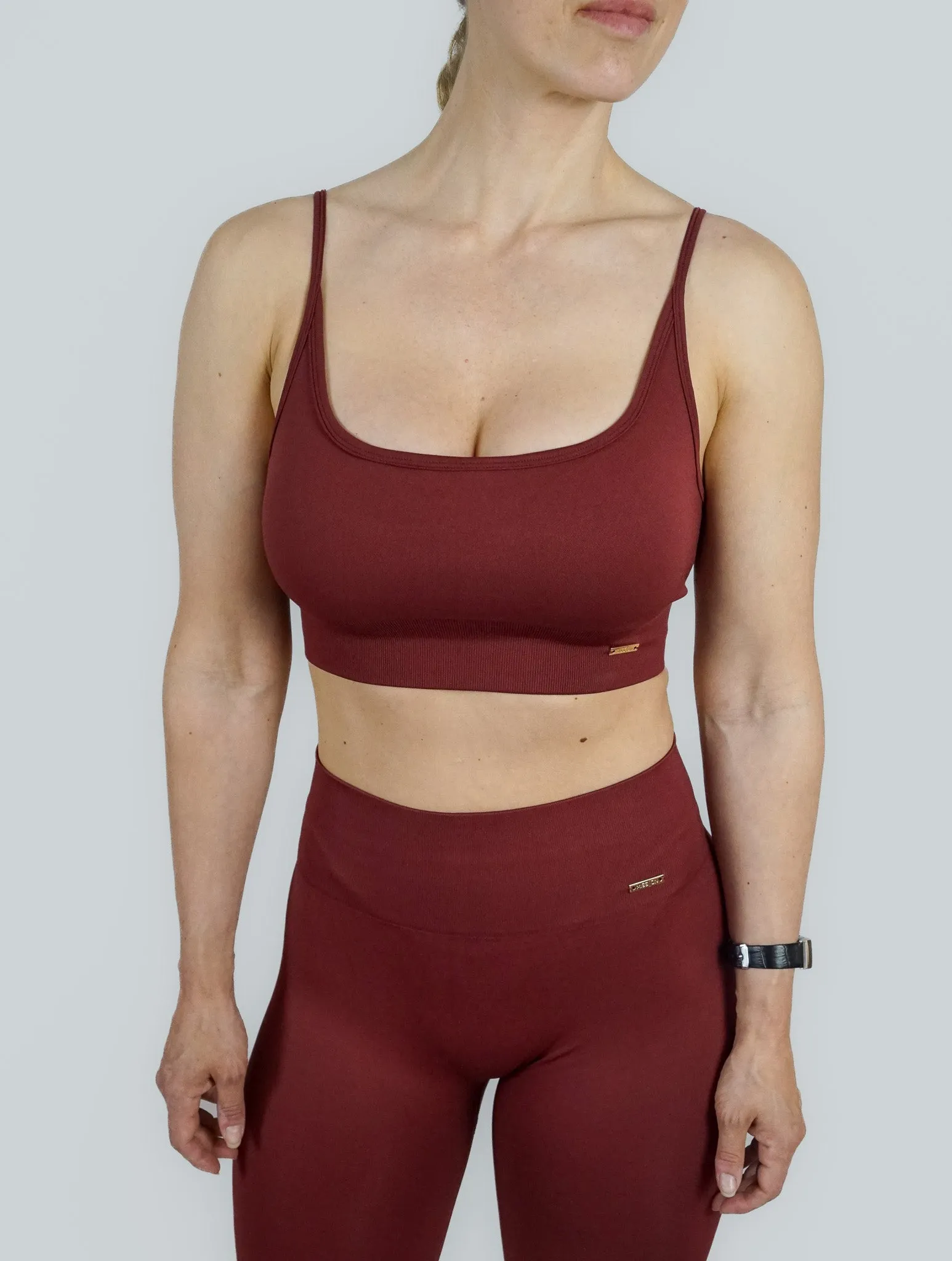 CLASSY SEAMLESS TOP - Mörkröd / L