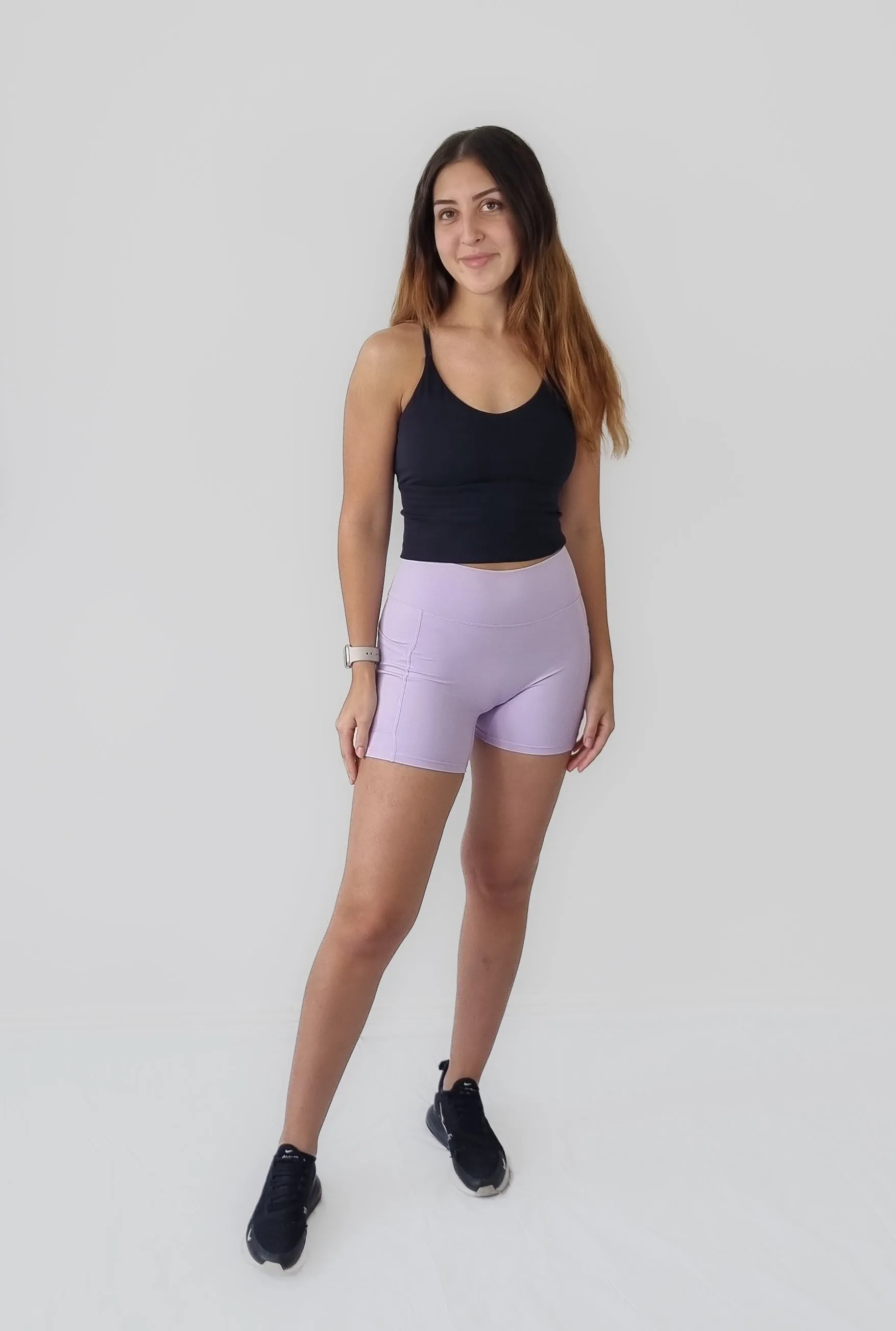 MIDI SHORTS POCKET - Ljus lila / XL