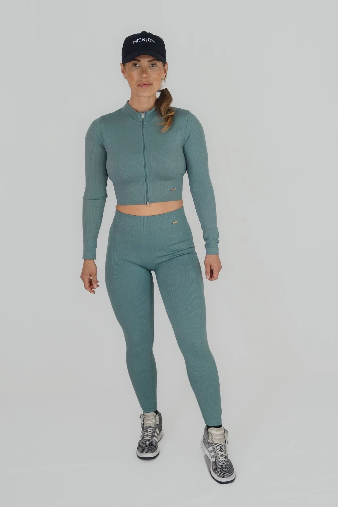 TIDY RIBBED SEAMLESS TIGHTS - Grön / XS