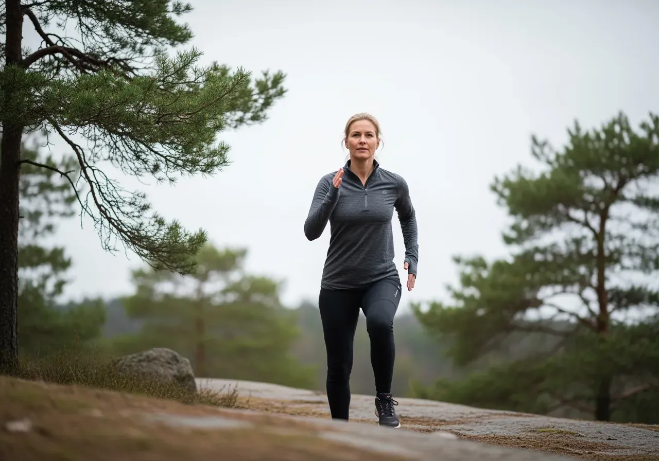 Kvinna tränar utomhus