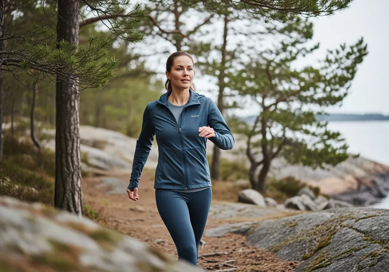 Kvinna tränar utomhus