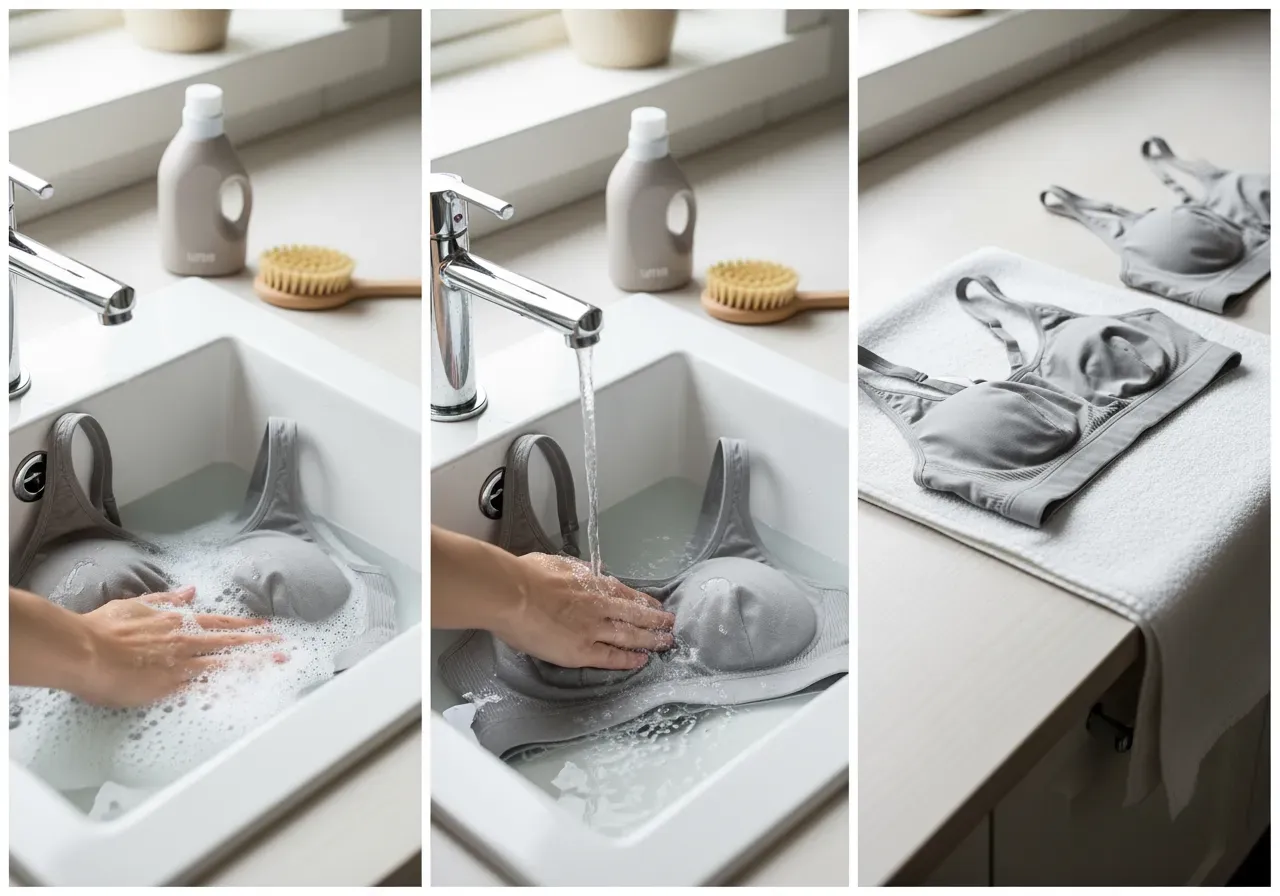 Tvätta sport-bh hemma stegvis