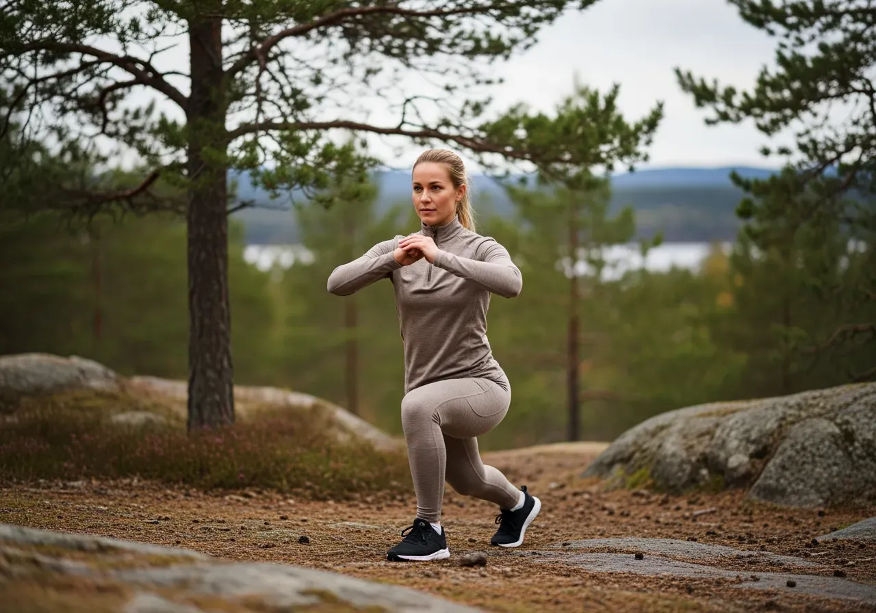 Kvinna tränar utomhus