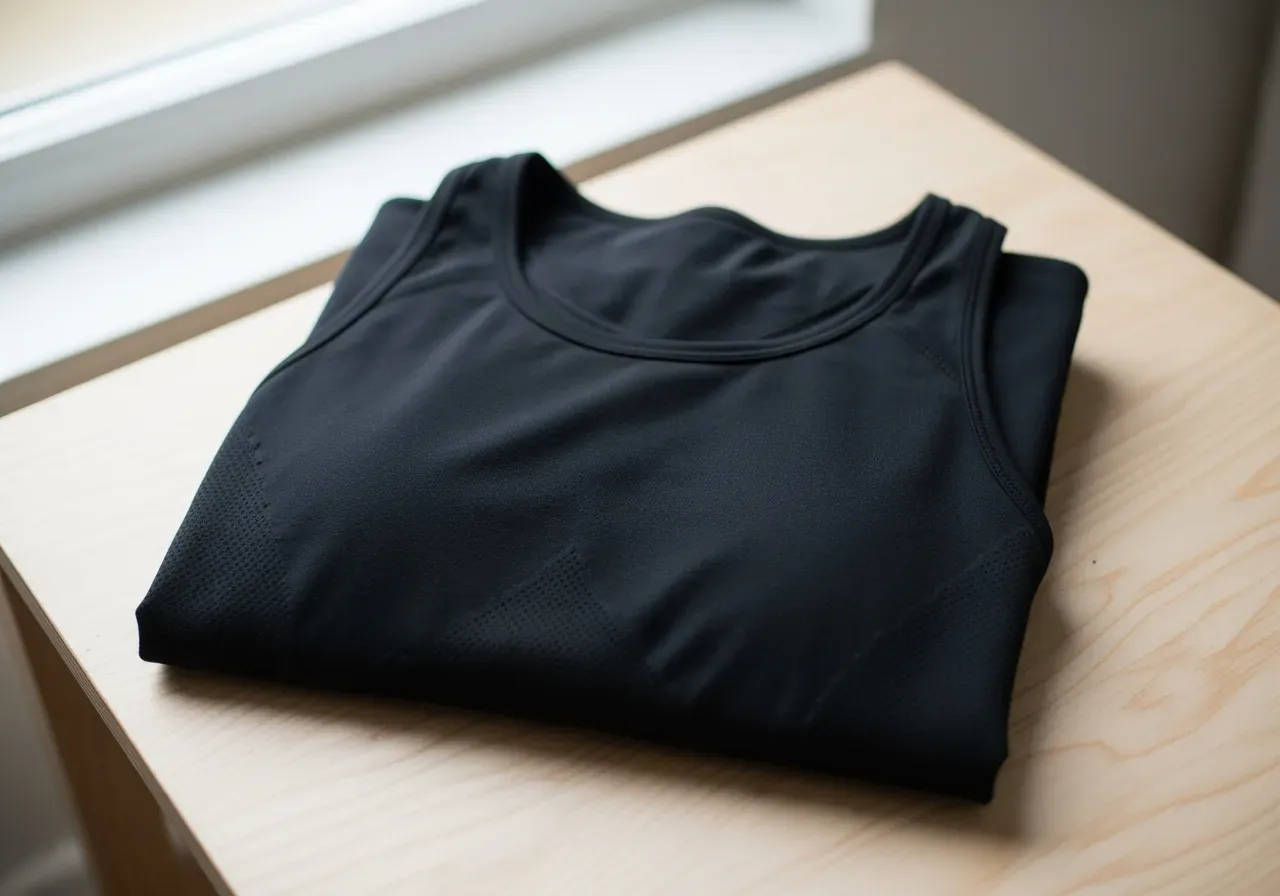 Svart träningstopp för gym och yoga